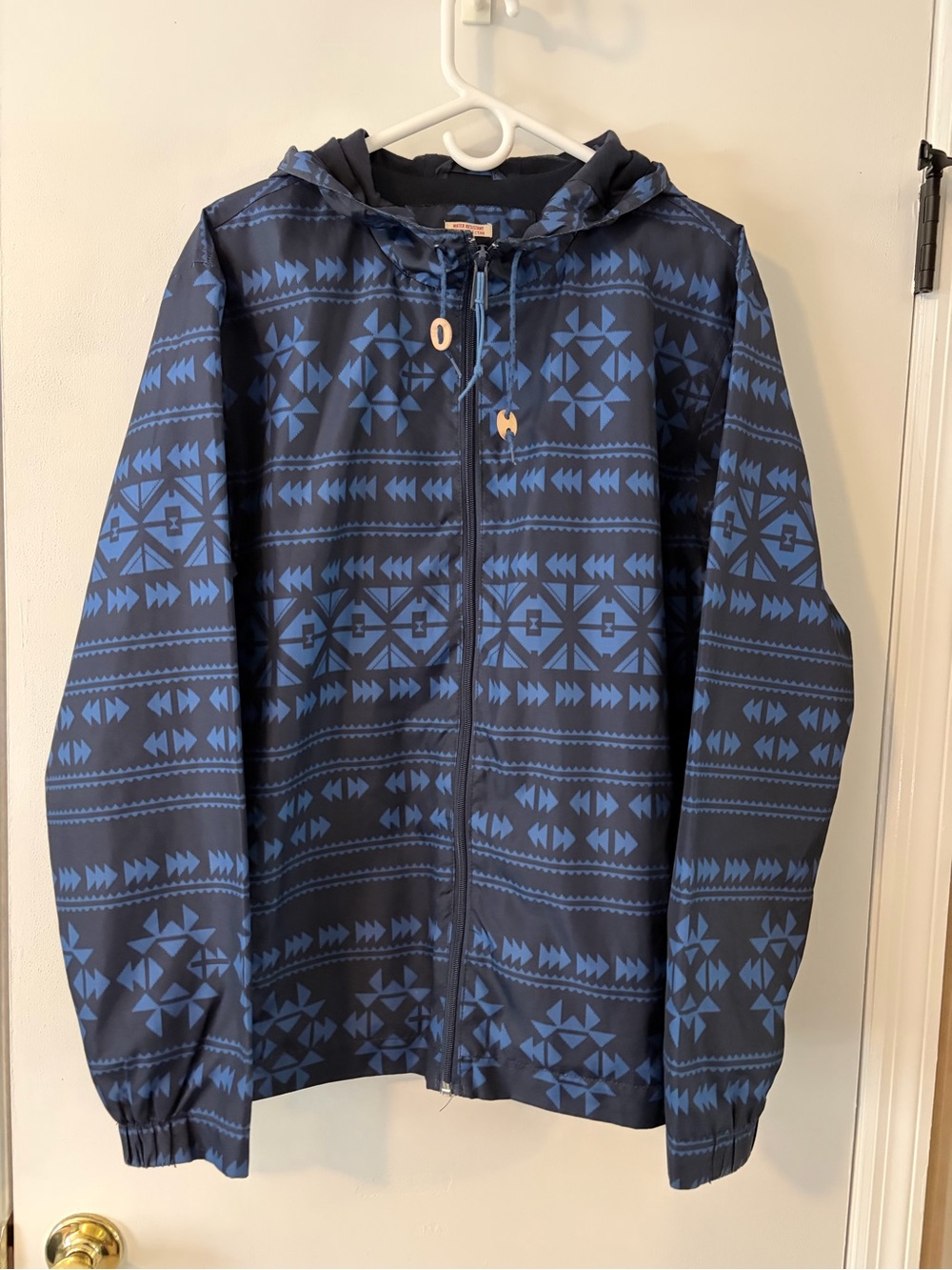 Mossimo Supply Co. Navy Blue Geometric Hooded Raincoat